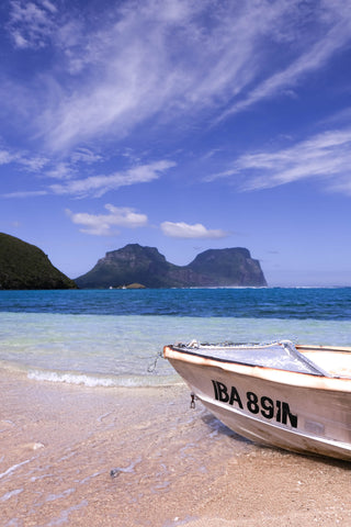 Boat moored at North Beach in Lord Howe Island