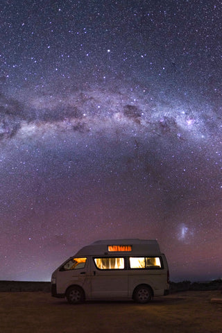 Milky Way above campervan