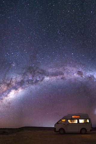 Campervan under the Milky Way in Kalbarri