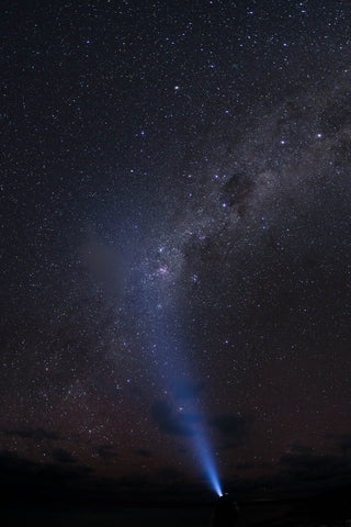 Torch lighting up Milky Way