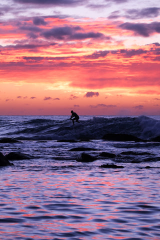 Surfer at Sunrise at Bronte Beach