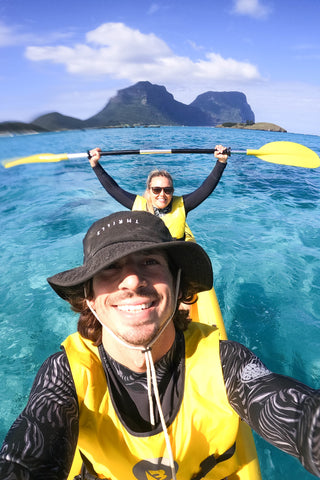 Nick and Sadie Kayak Selfie in Lord Howe