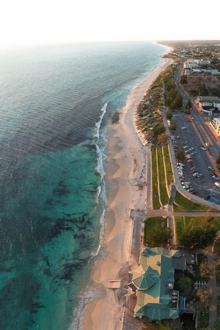 Vertical panoramic photo of Cottesloe Beach