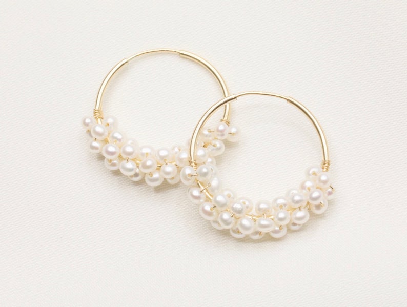 Dynamite V Pearl Asymmetric Earrings