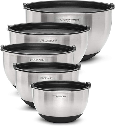 KPKitchen Stainless Steel Mixing Bowls with Lids Set of 5