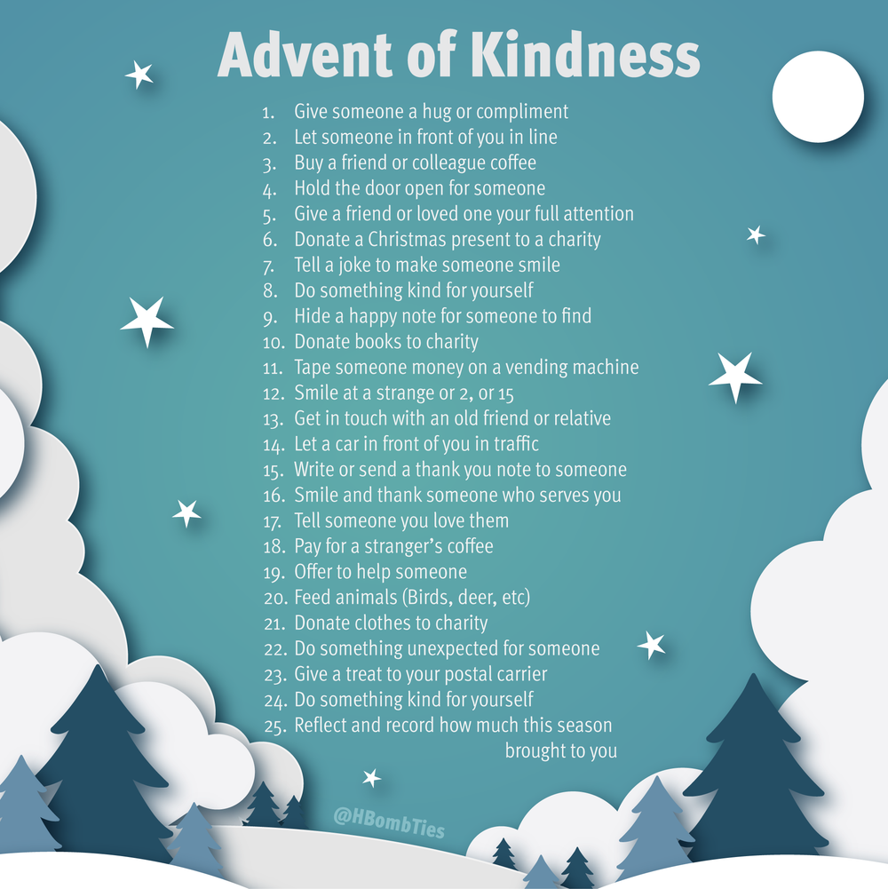 Advent Calendar of Kindness HBomb Ties Ltd