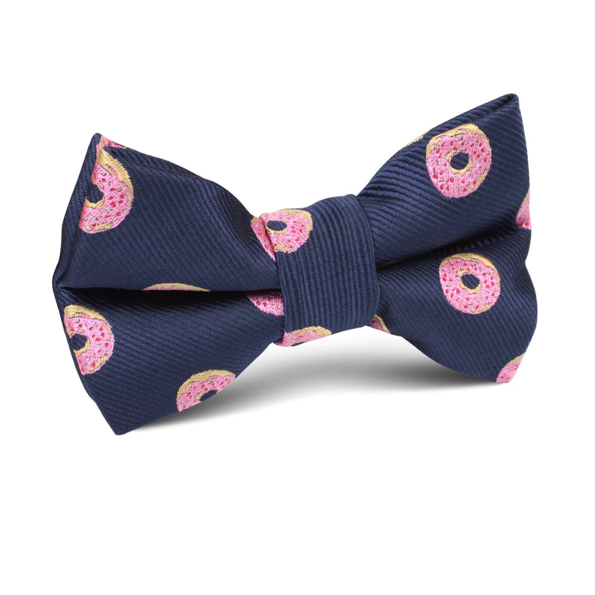 Boy's Navy Bow Tie with Pink Donuts, Kid's Size Donut Bowtie - H-Bomb ...