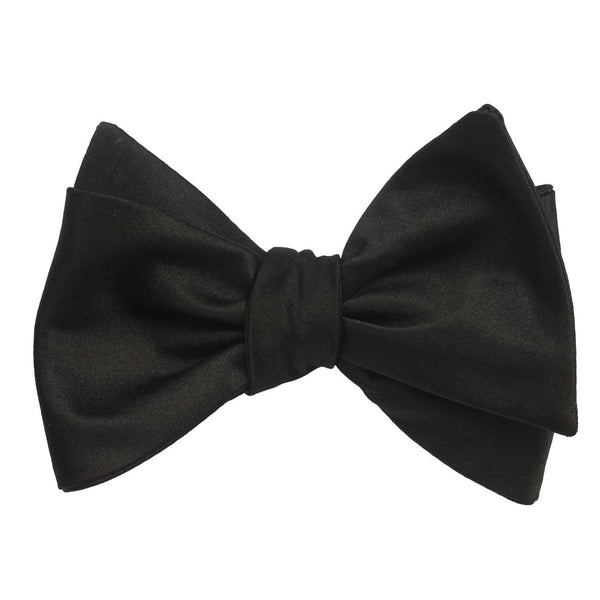 H-Bomb Black - Solid Black Bow Tie, Self-Tie - Mens Black Bowtie - H ...