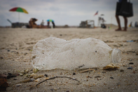 Empty PET-bottle on the beach
