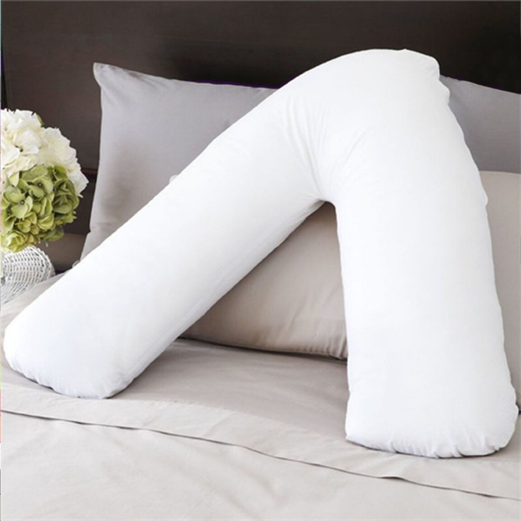 duck feather and down v shaped pillow