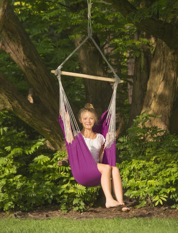 Child sat in Amazonas Panama Hanging Chair