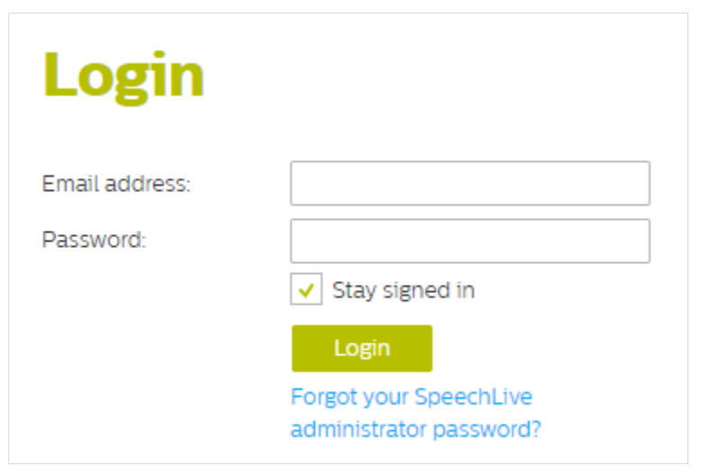 SpeechLive Stay Signed In