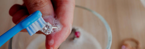 You can clean your jewelry with a soft bristle toothbrush