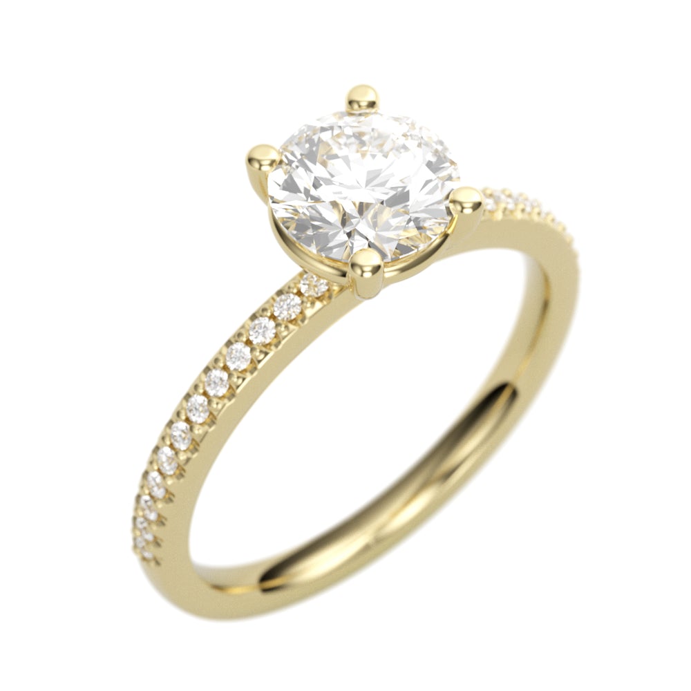 Rounded prong ring setting 