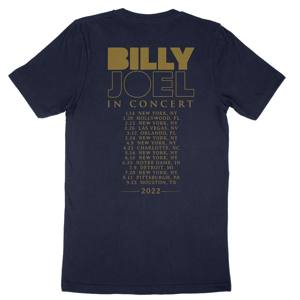 Billy Joel "In Concert 2022 Itinerary" TShirt Billy Joel Online Store
