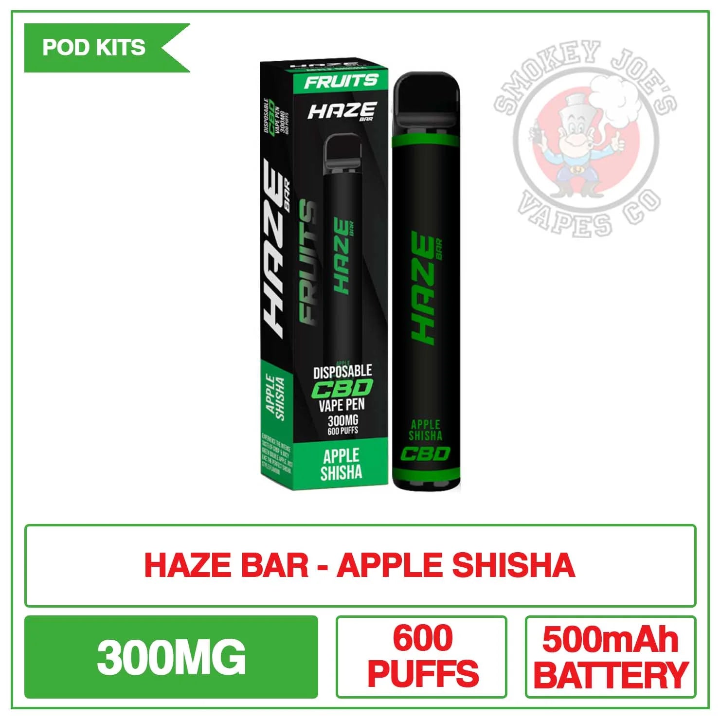 Haze Bar Apple Shisha | Smokey Joes Vapes Co