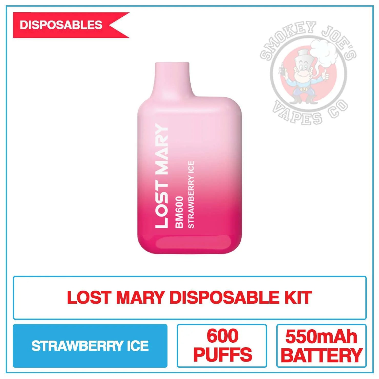 Lost Mary Strawberry Ice | Smokey Joes Vapes Co