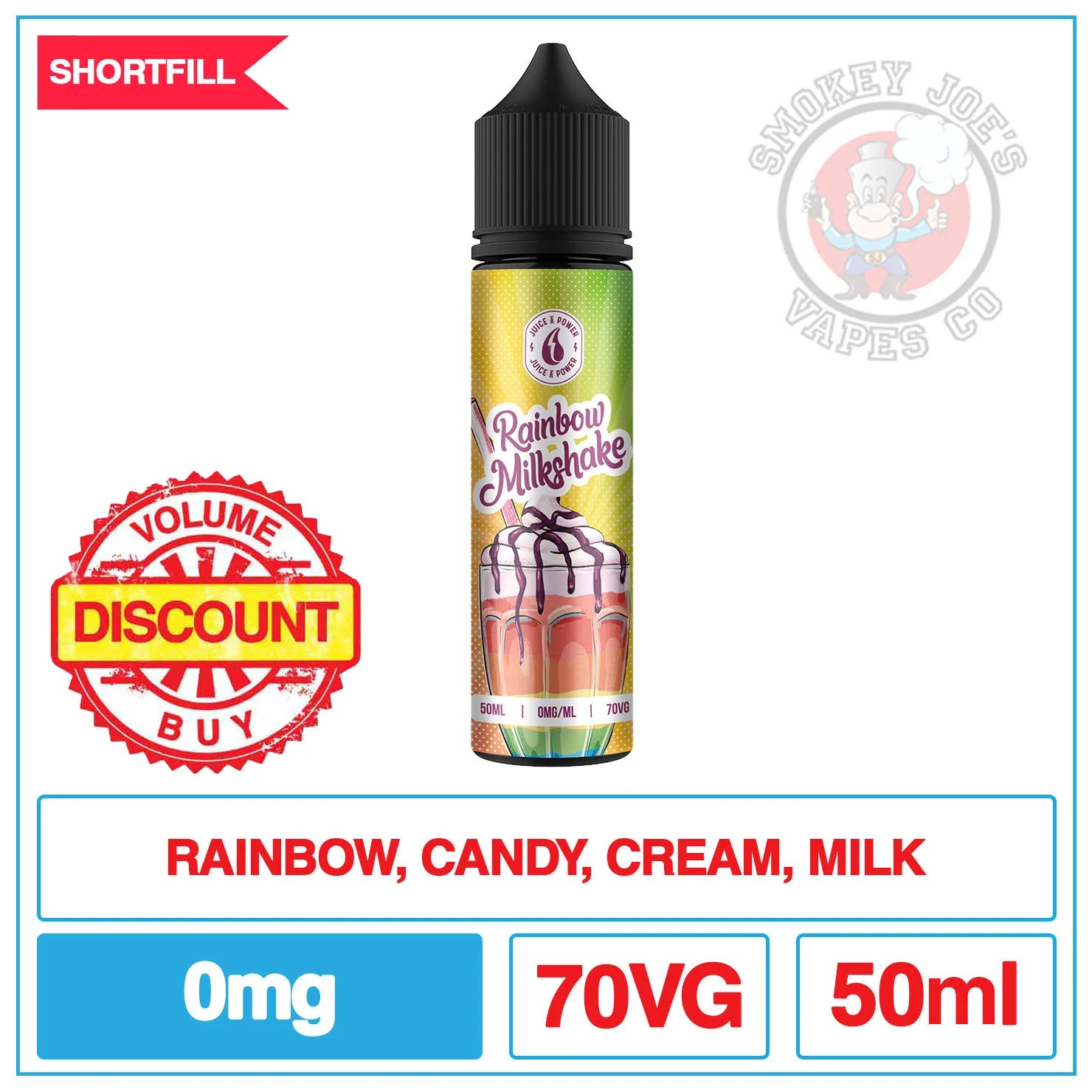 Juice N Power Rainbow Milkshake | Smokey Joes Vapes Co