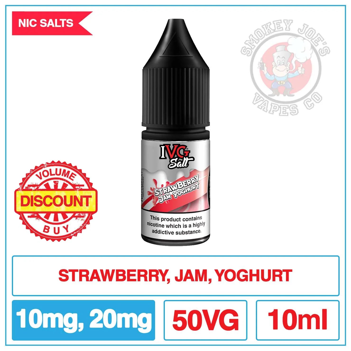 IVG Salt Strawberry Yoghurt | Smokey Joes Vapes Co