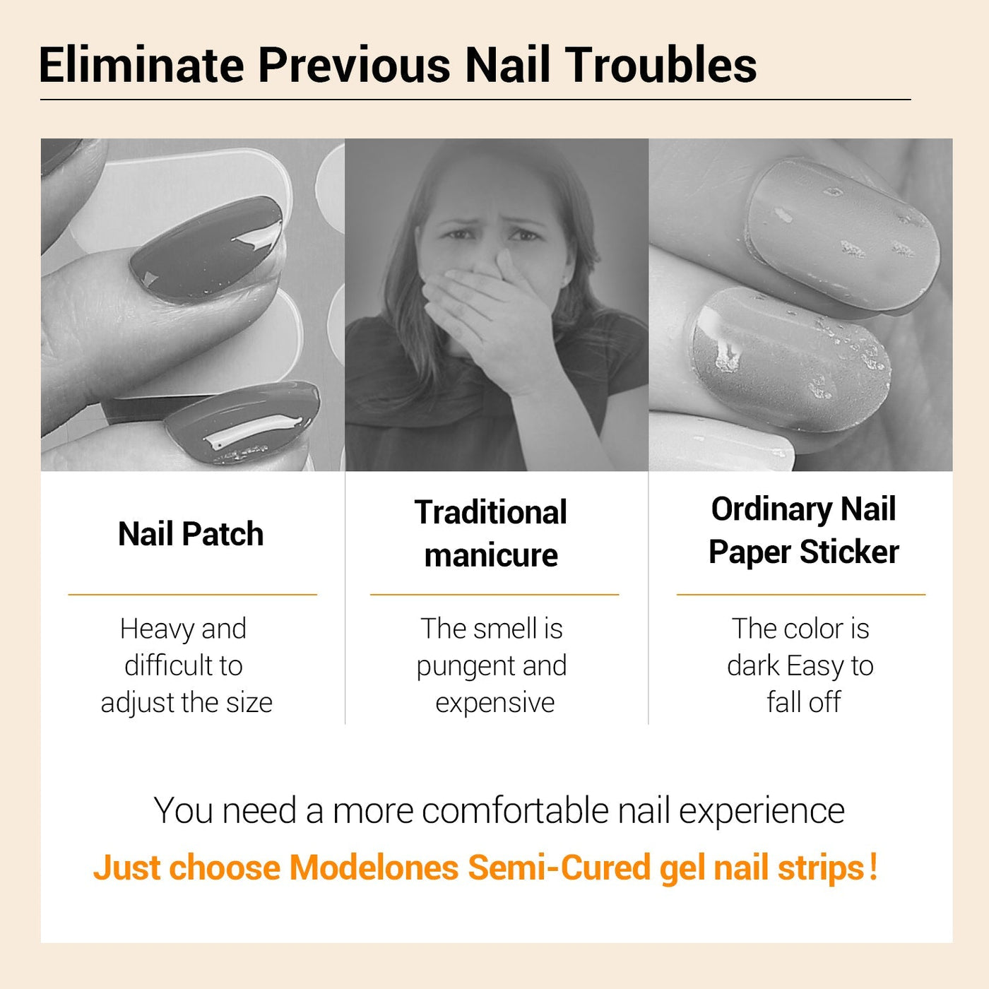 Brown - Semi-Cured Gel Nail Strips - MODELONES.com