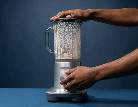 Blending coffee, ice cream & ice together