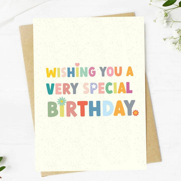 "Wishing you a very special birthday" birthday card