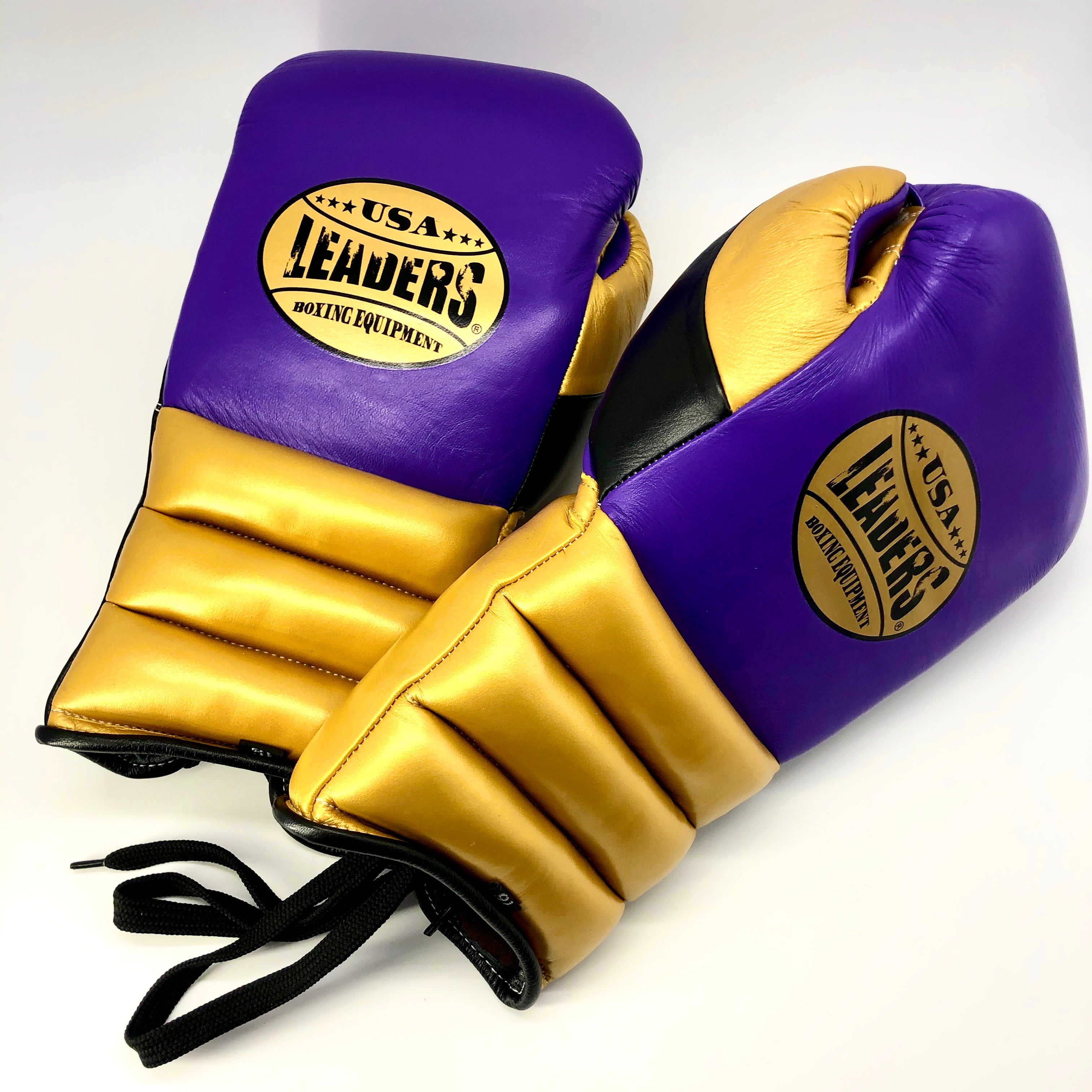 purple and gold boxing gloves