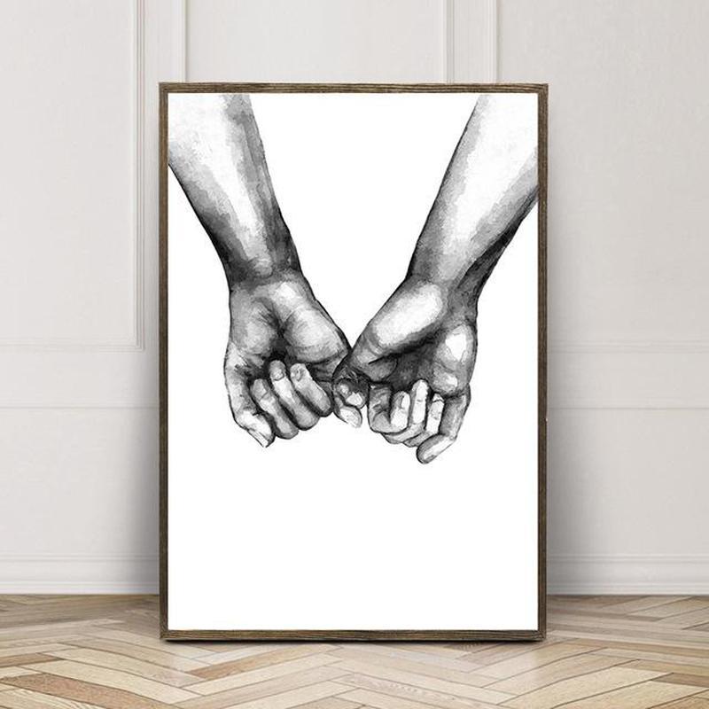 holding hands framed wall canvas