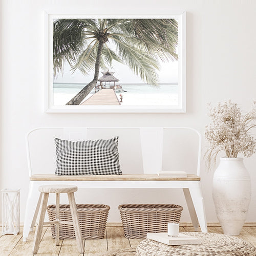 Wooden Canopy And The Ocean Canvas Print