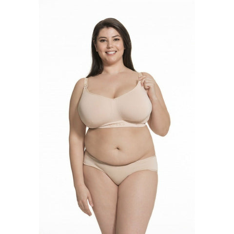 Cake Maternity Women's Maternity and Nursing Rock Candy Luxury Seamless  Contour Bra (with removable pads), Beige, Medium
