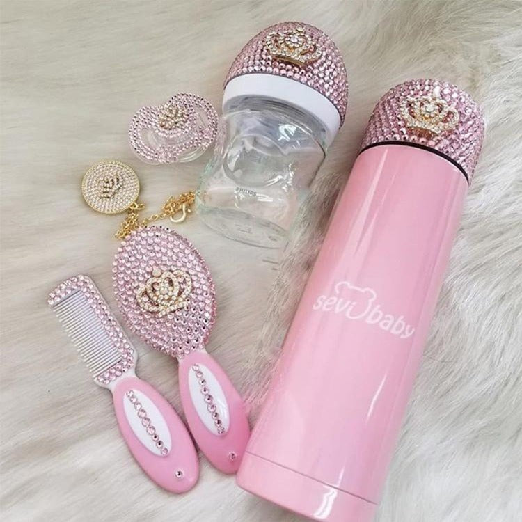 Crystals Bling Baby Bottle + Thermo Bottle + Hair Brush Set – Bling Bling  Babies