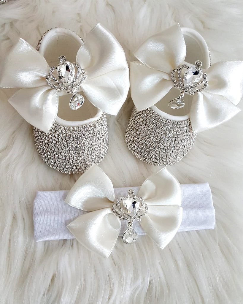 Handmade 2 Pieces Shoes and Headband Set – Bling Bling Babies
