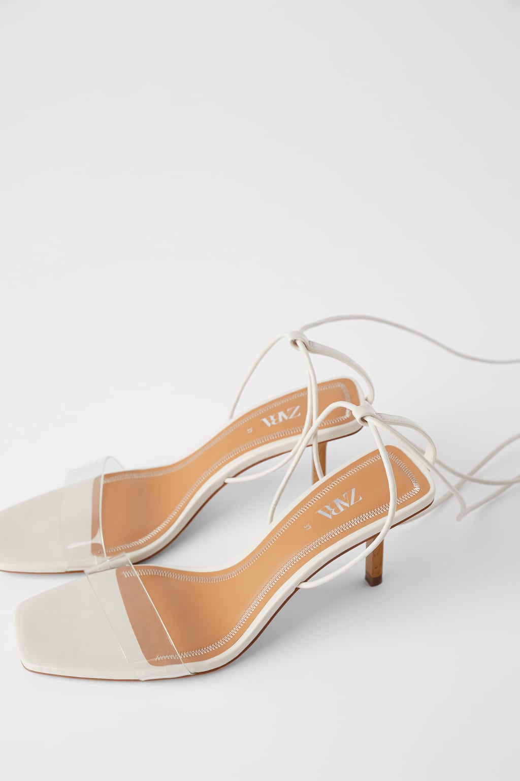 zara white sandal heels