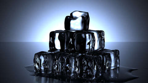 Ice cubes piled on top of each other forming a pyramid, for AutoBrush