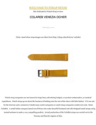 Strap Sense ColaReb Venezia strap review