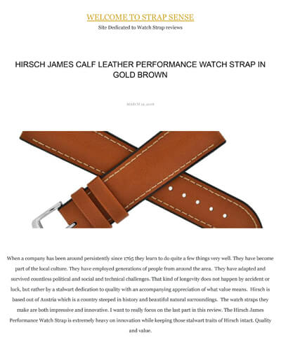 Strap Sense Hirsch James strap review