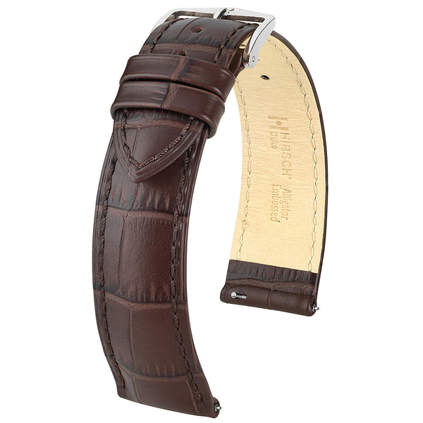 Hirsch Duke Brown Alligator Leather Watch Band Strap | Holben's