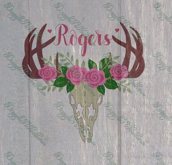 Download Deer Antlers Head Skull Flowers Flower Spray Svg Png Dxf Eps Cutting F Creative Boutique Svg Designs