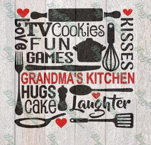 Download Grandma Grandma S Grandmas Kitchen Svg Cutting Board File Iron On Chri Creative Boutique Svg Designs