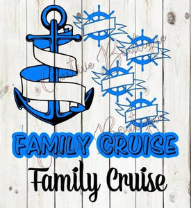 Family Cruise Ship Anchor Wheel Ocean Svg Cut Cutting File For Making Creative Boutique Svg Designs