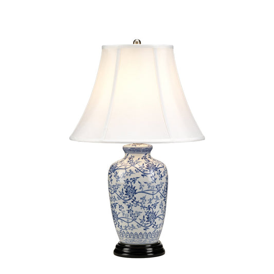 Barnehurst Blue Jar Table Lamp c/w Shade - ID 8349
