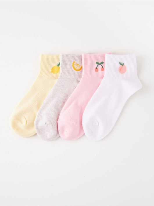 4-pak sokker med frugt Lindex