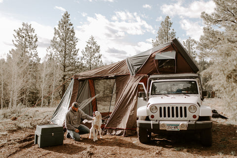 Jeep tent camping