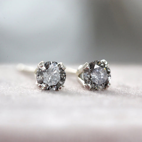 salt and pepper diamond earrings