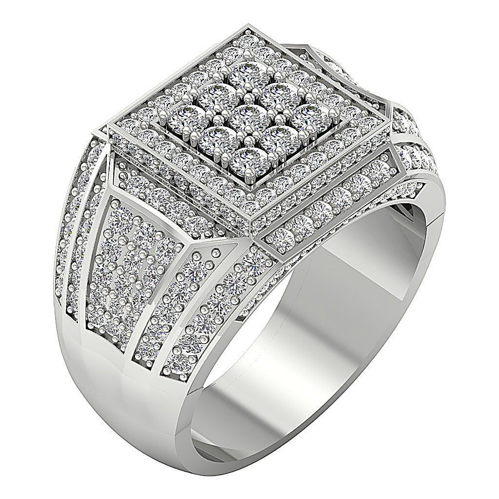14k Solid Gold SI1/I1 G 2.55Ct Mens Wedding Ring Natural Diamond Prong ...