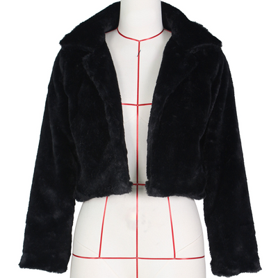 Short Faux Fur Women's Coat Fluffy Fleece Loose Outerwear MALSOOA