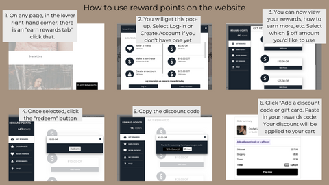 Use rewards on website