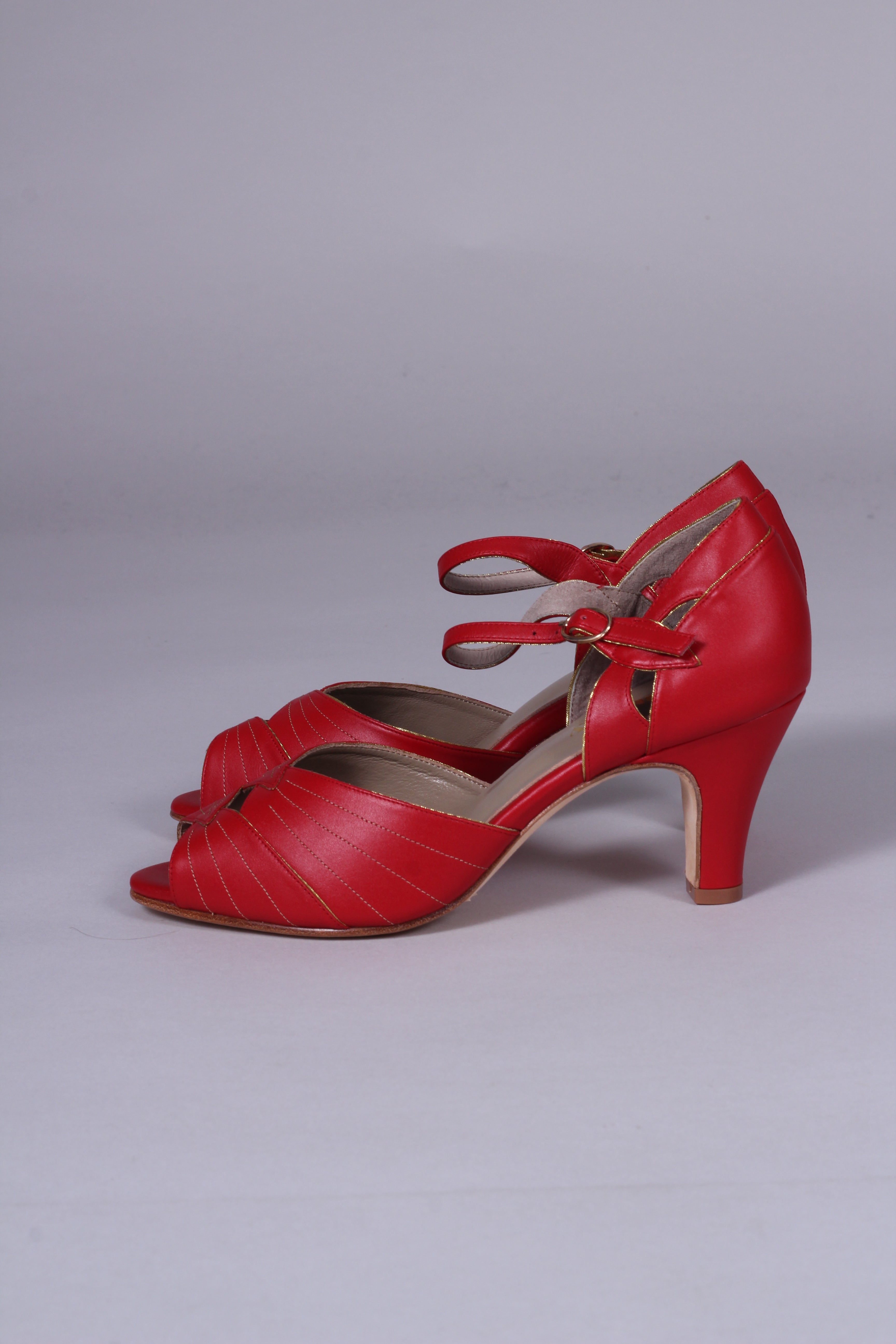 1930'er vintage style Spanish medium høj hæl - Rød Susan – memery