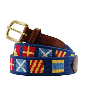 nautical flag needlepoint belt