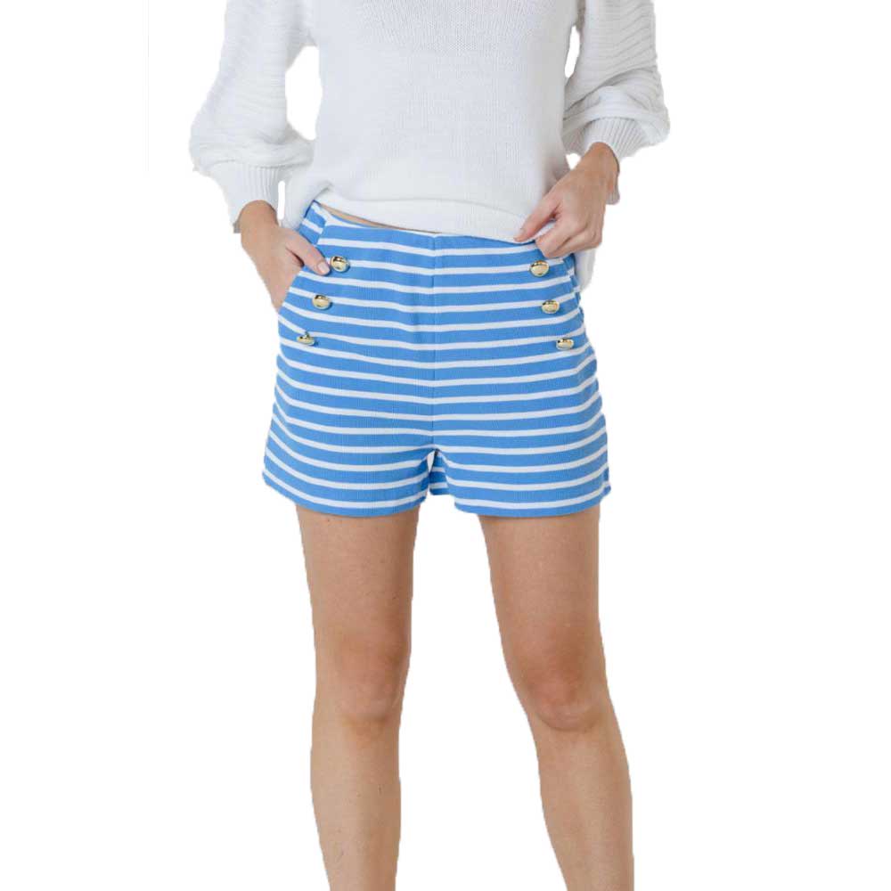 Sail to Sable Stripe Shorts - Marina/White